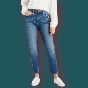 AEO Medium Indigo Rinse Mom Jeans
